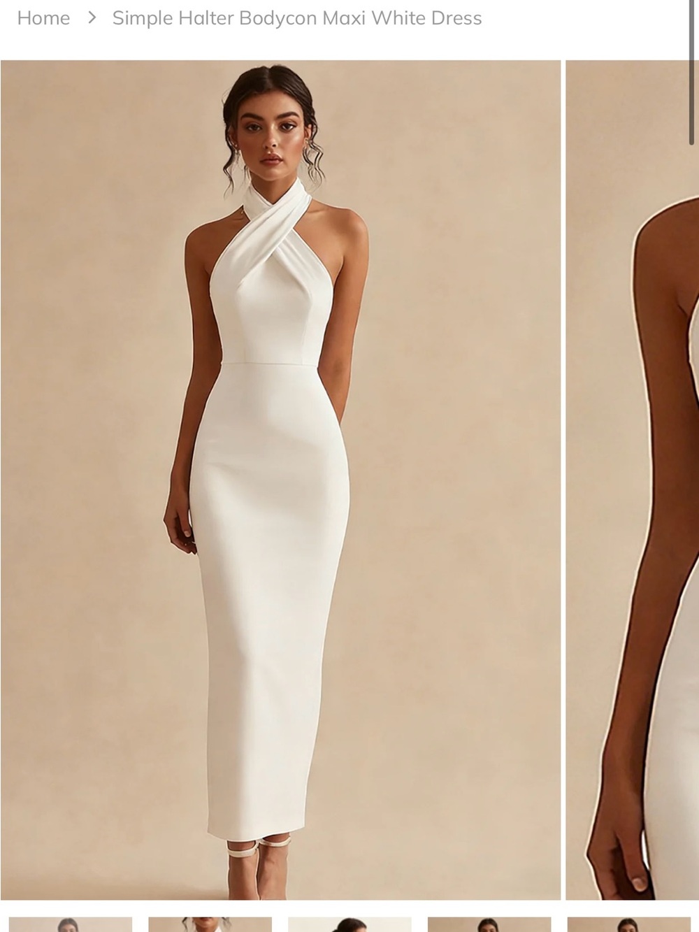 White Halter Dress